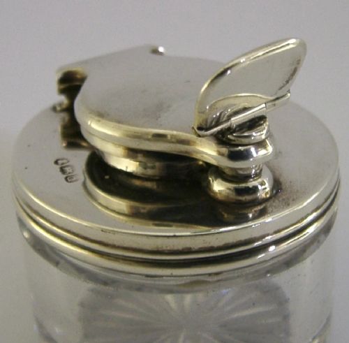 GEORGIAN STERLING SILVER TRAVELLING INKWELL 1819 DESK ANTIQUE - ADDITIONAL PHOTO 8