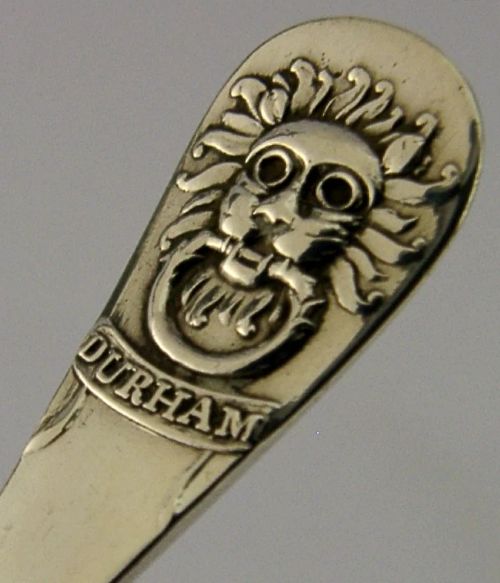 RARE STERLING SILVER DURHAM CATHEDRAL SANCTUARY CADDY SPOON 1911 ANTIQUE - ADDITIONAL PHOTO 1