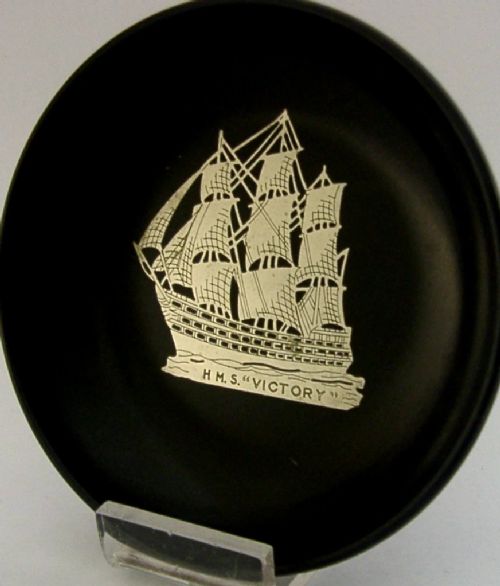 UNUSUAL STERLING SILVER BAKELITE HMS VICTORY SHIP DISH C1920 ROYAL NAVY ANTIQUE - ADDITIONAL PHOTO 3