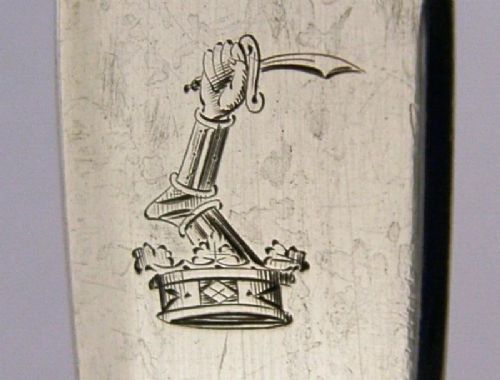 O'CONNOR FAMILY CRESTED VICTORIAN STERLING SILVER FISH SERVER 1844 ANTIQUE 134G - ADDITIONAL PHOTO 2