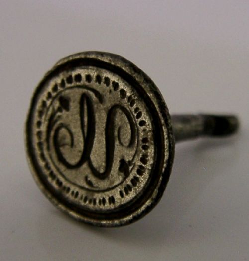 RARE CUT STEEL GEORGIAN ANTIQUE WAX SEAL FOB C1750 ANTIQUE 'U' - ADDITIONAL PHOTO 1
