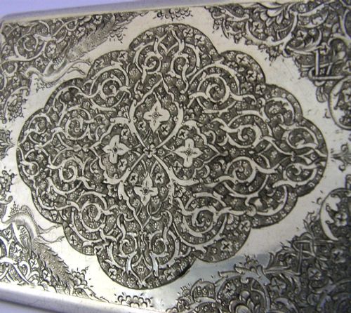 ANTIQUE TURKISH SOLID SILVER CIGARETTE CASE C1920 155G - ADDITIONAL PHOTO 3