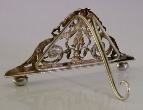 4 INCH 1895 VICTORIAN STERLING SILVER MENU HOLDER - ADDITIONAL PHOTO 1