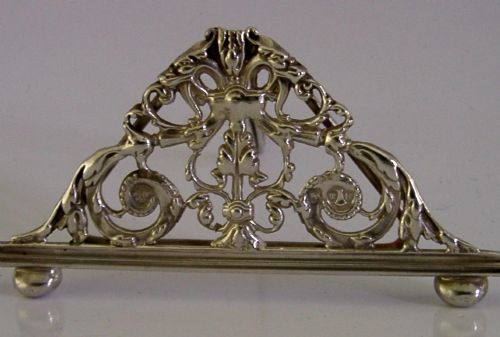 4 INCH 1895 VICTORIAN STERLING SILVER MENU HOLDER - ADDITIONAL PHOTO 2