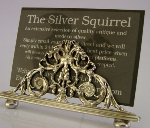 4 INCH 1895 VICTORIAN STERLING SILVER MENU HOLDER - ADDITIONAL PHOTO 3