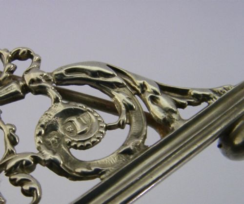 4 INCH 1895 VICTORIAN STERLING SILVER MENU HOLDER - ADDITIONAL PHOTO 5