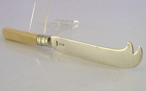 SOLID STERLING SILVER CHEESE SLICE 1908 ANTIQUE 45G - ADDITIONAL PHOTO 2