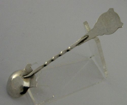 STERLING SILVER PLANISHED ARTS CRAFTS ENAMEL CADDY SPOON 1940 - ADDITIONAL PHOTO 4