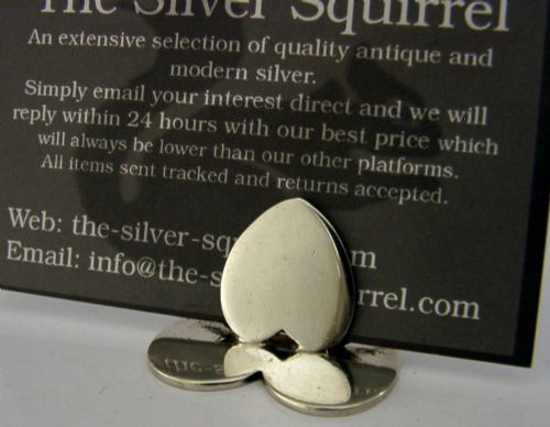 SAMPSON MORDAN LOVE HEART STERLING SILVER MENU HOLDER PLACE MARKER 1905 - ADDITIONAL PHOTO 3