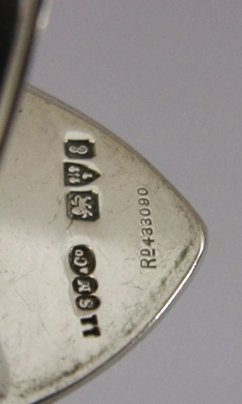 SAMPSON MORDAN LOVE HEART STERLING SILVER MENU HOLDER PLACE MARKER 1905 - ADDITIONAL PHOTO 4