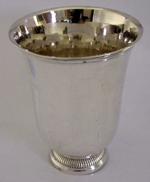 LARGE PRE REVOLUTION FRENCH STERLING SILVER BEAKER CUP C1760 ANTIQUE 160G 18THC - ADDITIONAL PHOTO 1