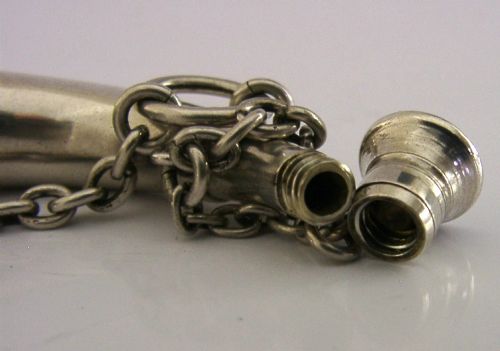 SAMPSON MORDAN STERLING SILVER HUNTING HORN VINAIGRETTE SCENT 1873 ANTIQUE - ADDITIONAL PHOTO 4
