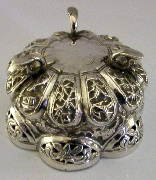 PRETTY INDIAN SOLID SILVER BOWL C1900 ANTIQUE ANIMALS 81G - ADDITIONAL PHOTO 5
