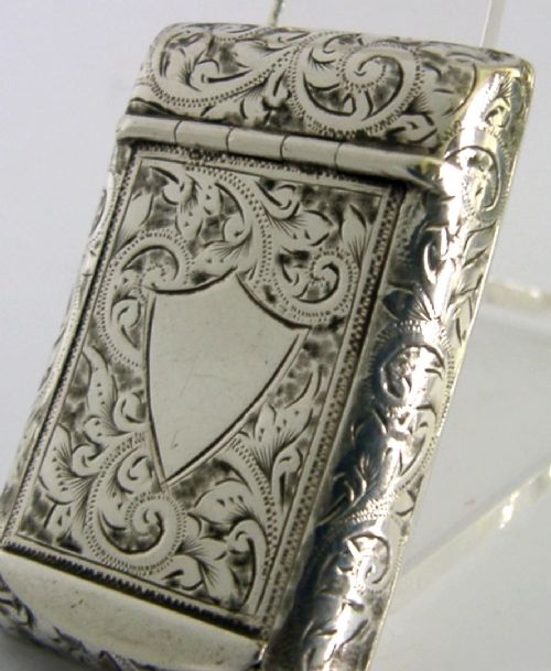 BEAUTIFUL ENGLISH STERLING SILVER SNUFF BOX 1895 ANTIQUE - ADDITIONAL PHOTO 4