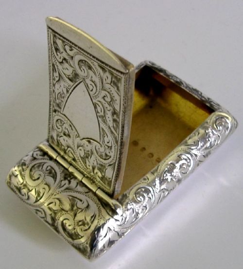 BEAUTIFUL ENGLISH STERLING SILVER SNUFF BOX 1895 ANTIQUE - ADDITIONAL PHOTO 5