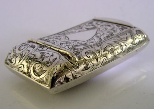 BEAUTIFUL ENGLISH STERLING SILVER SNUFF BOX 1895 ANTIQUE - ADDITIONAL PHOTO 6