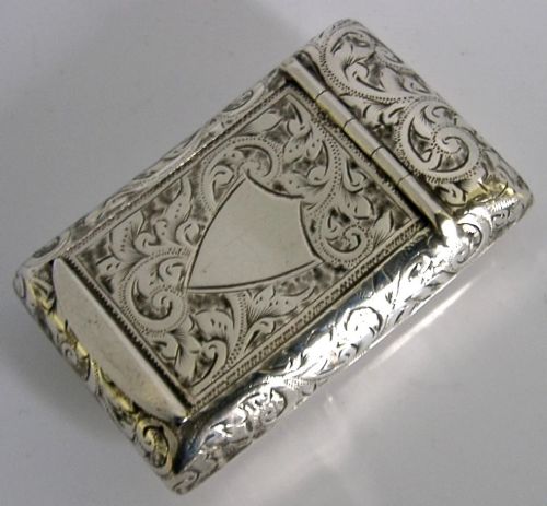 BEAUTIFUL ENGLISH STERLING SILVER SNUFF BOX 1895 ANTIQUE - ADDITIONAL PHOTO 8