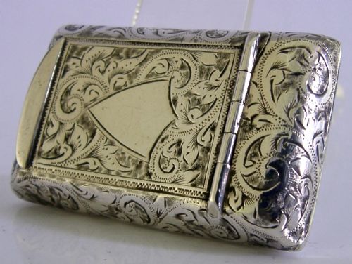 BEAUTIFUL ENGLISH STERLING SILVER SNUFF BOX 1895 ANTIQUE - ADDITIONAL PHOTO 9