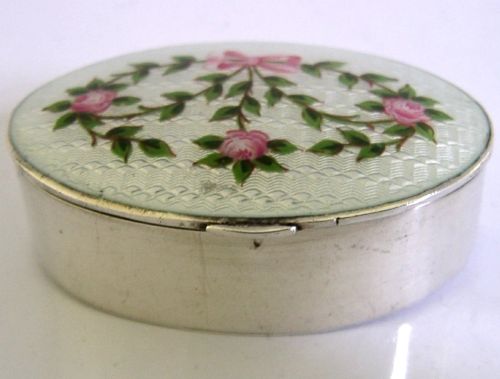 STUNNING STERLING SILVER ENAMEL BOX 1911 ANTIQUE - ADDITIONAL PHOTO 5