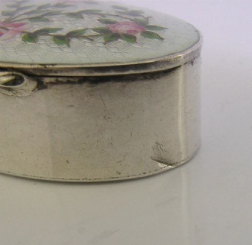 STUNNING STERLING SILVER ENAMEL BOX 1911 ANTIQUE - ADDITIONAL PHOTO 9