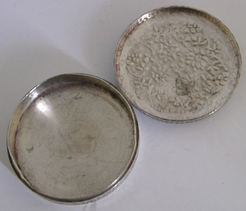 EASTERN SOLID SILVER ENAMEL BOX C1940 VERY PRETTY 48G - ADDITIONAL PHOTO 2