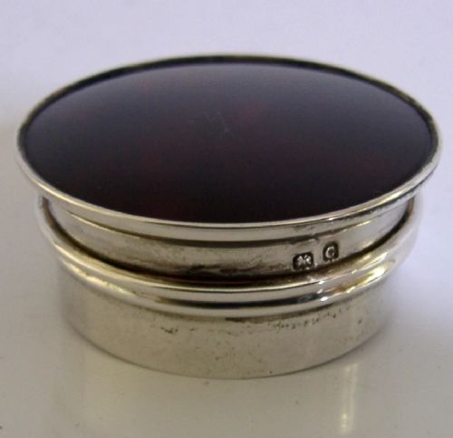 STERLING SILVER FAUX TORTOISESHELL BOX ANTIQUE 1927 - ADDITIONAL PHOTO 2
