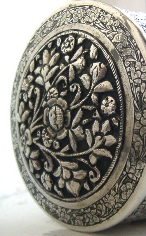 HEAVY 156G SOLID SILVER OTTOMAN TURKISH TEA CADDY BOX C1900 ANTIQUE - ADDITIONAL PHOTO 3