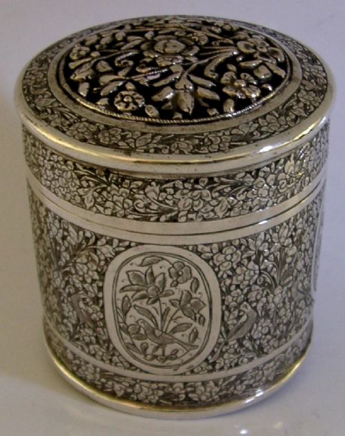 HEAVY 156G SOLID SILVER OTTOMAN TURKISH TEA CADDY BOX C1900 ANTIQUE - ADDITIONAL PHOTO 6