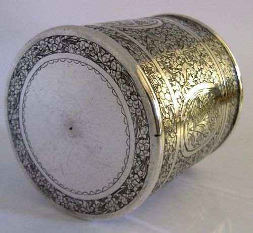 HEAVY 156G SOLID SILVER OTTOMAN TURKISH TEA CADDY BOX C1900 ANTIQUE - ADDITIONAL PHOTO 7