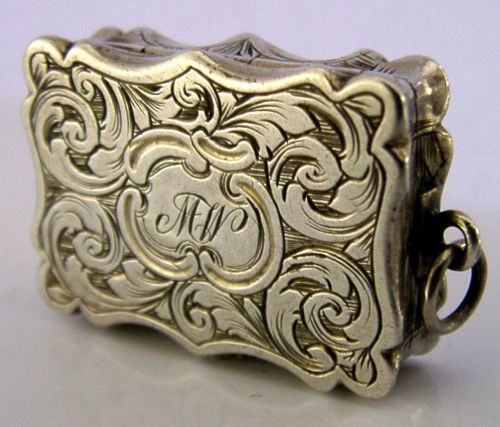 BEAUTIFUL NATHANIEL MILLS VICTORIAN STERLING SILVER VINAIGRETTE BOX 1851 - ADDITIONAL PHOTO 10
