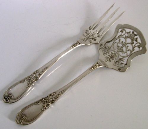 Pretty French Sterling Silver Hors D'oeuvre Servers C1900 Antique Paris