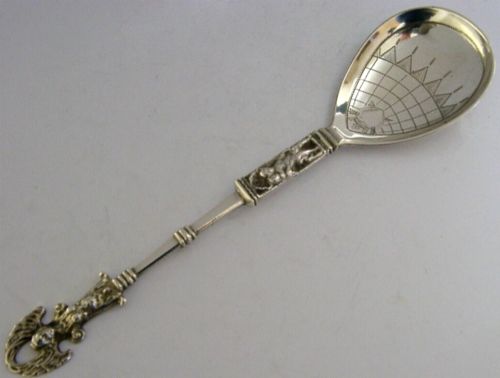 Large 56g Marius Hammer Norwegian Antique Silver 830s Baptism Spoon Norway C1900