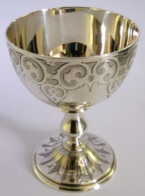 Rare Victorian Solid Sterling Silver Chalice Cup 1855 Religious Antique 158g