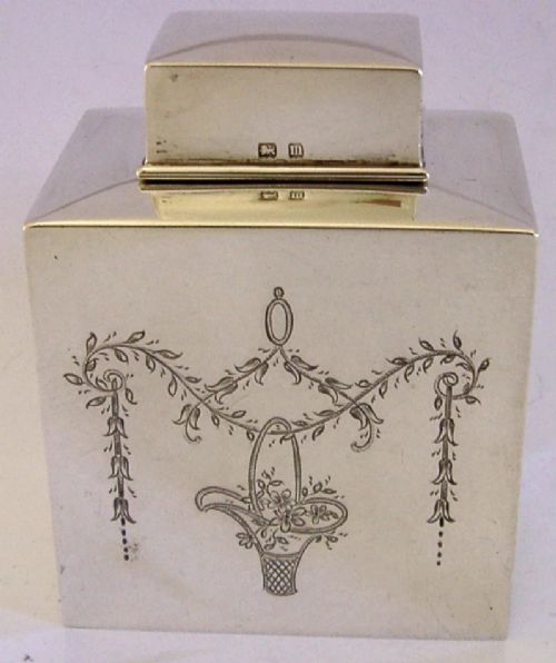 Elegant Solid Sterling Silver Tea Caddy Box 1911 Antique 118g Zimmermann