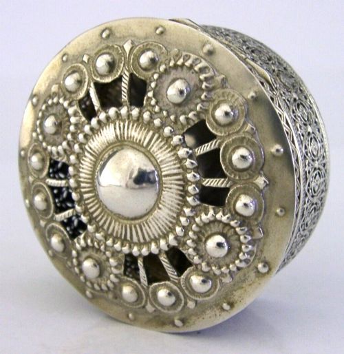 Beautiful Solid Silver Pierced Potpourri Lavender Desk Box C1910 Antique