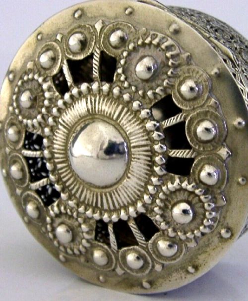 BEAUTIFUL SOLID SILVER PIERCED POTPOURRI LAVENDER DESK BOX c1910 ANTIQUE View IV