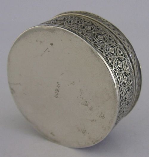 BEAUTIFUL SOLID SILVER PIERCED POTPOURRI LAVENDER DESK BOX c1910 ANTIQUE View VII