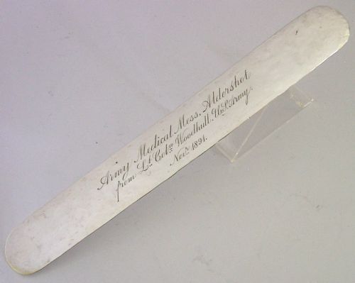 US Army Civil War Veteran Sterling Silver Page Turner Medical Antique 1890