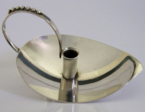 Geoffrey Bellam Sterling Silver Chamberstick Candle Holder 1957 Mid Century