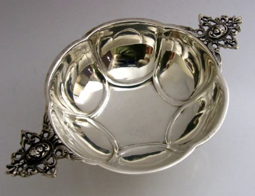 Dutch Solid Silver Brandy Bowl Whisky Quaich 1965 Barware