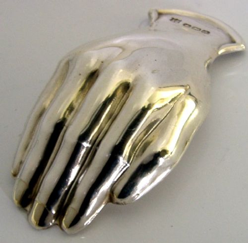 Novelty English Sterling Silver Hand Tea Caddy Spoon 1943 Antique