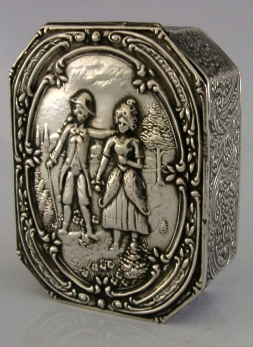 German Hanau Solid Silver Table Box C1900 Antique 62g