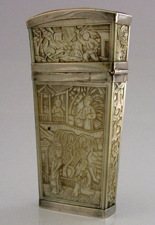 Chinese Export Silver Case Etui Box C1800 Antique Georgian