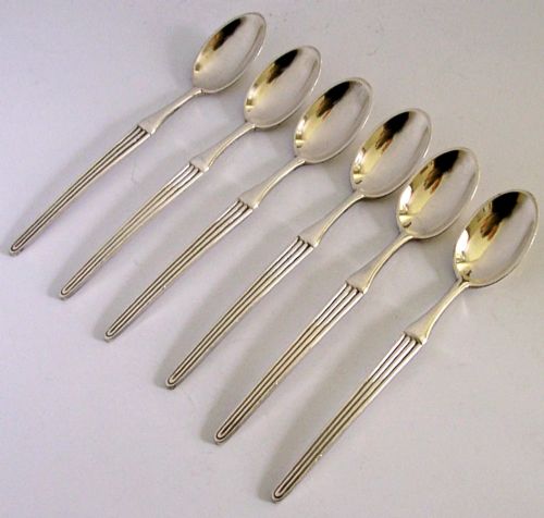 Six Dutch Mid Century Solid Silver Spoons C1960 76g Vintage Retro