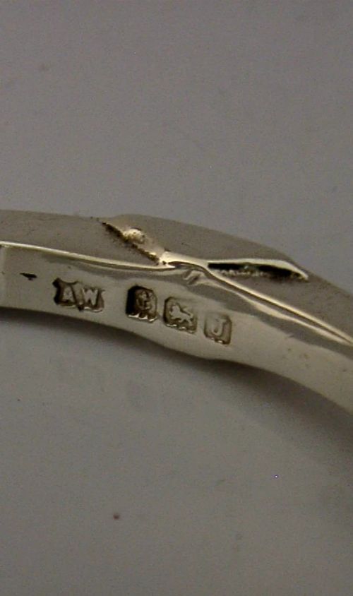 A set of two sterling silver horseshoe-shaped napkin rings presented inside a fitted black presentation case. View VIII