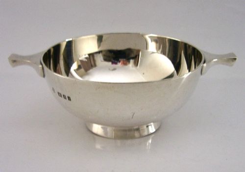 English Antique Solid Sterling Silver Whisky Quaich Cup 1925 Barware 90g