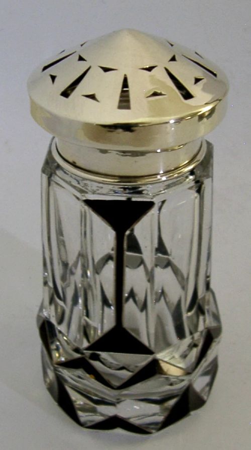 Art Deco Sterling Silver Enamel Sugar Caster Antique 1936