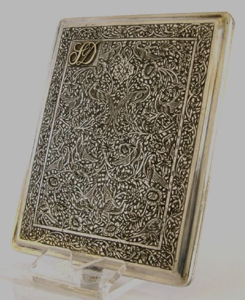 Superb Middle Eastern Solid Silver & Gold Cigarette Case C1950 Antique 133g