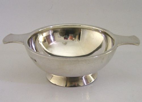 English Solid Sterling Silver Whisky Quaich Cup 1957 Barware 54g