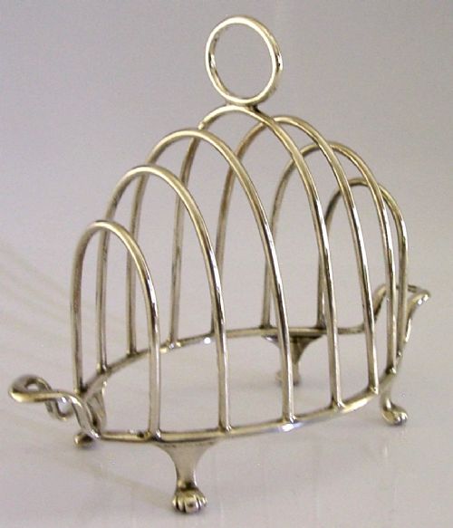 Heavy 130g English Sterling Silver Six Slice Toast Rack 1925 Antique